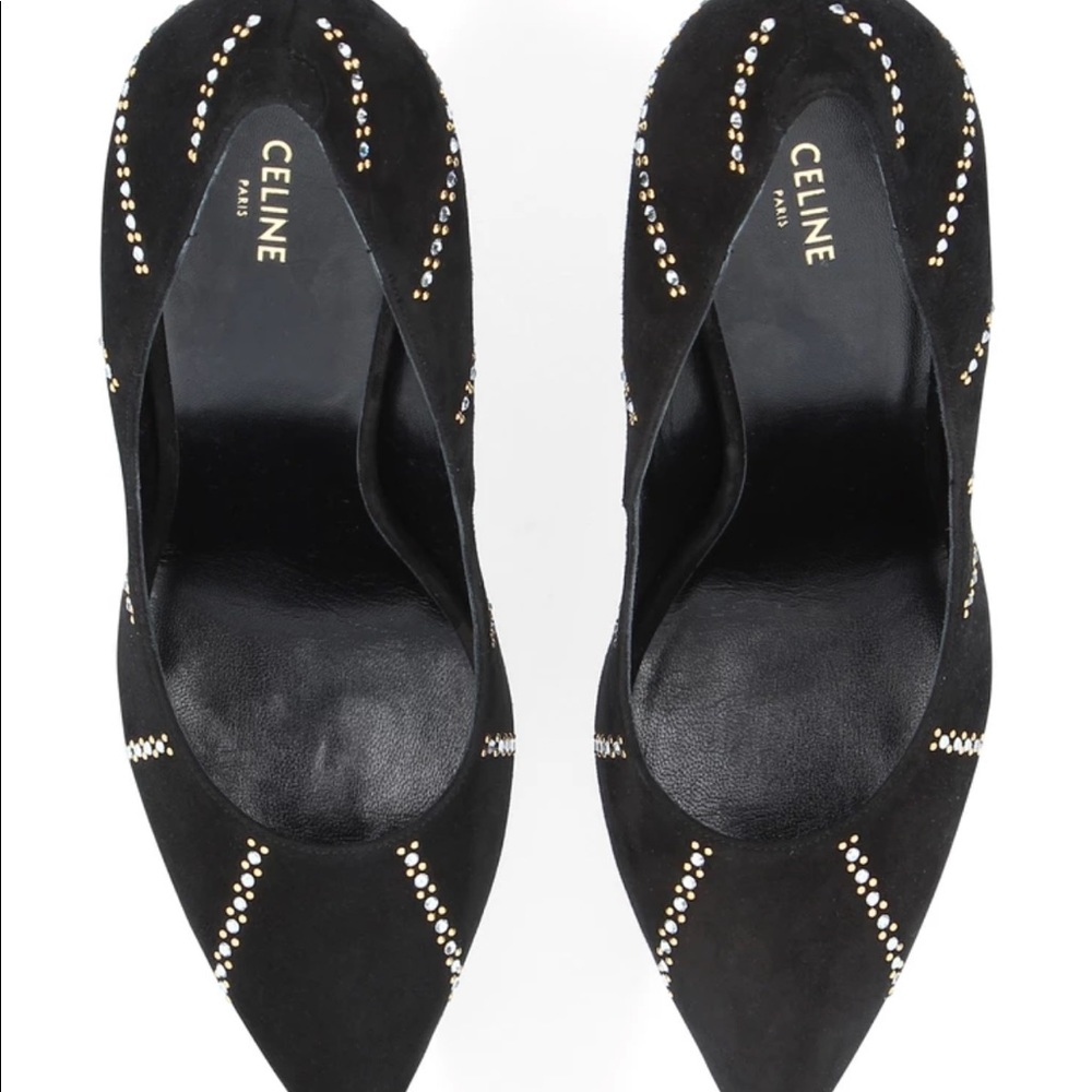 NWT 100% Authentic Celine Sharp Suede Pumps - Picture 4 of 14